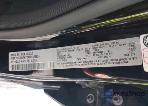 2021 Ram 1500 Limited 4X4 5'7 Box from USA, damaged, VIN 1C6SRFHT7MN619663